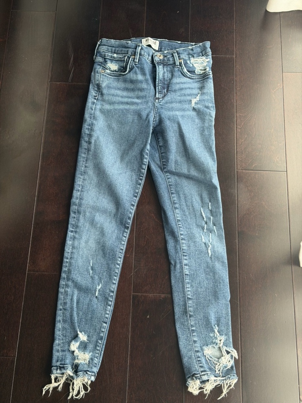Agolde High-Rise Distressed Skinny Jeans - Blue
